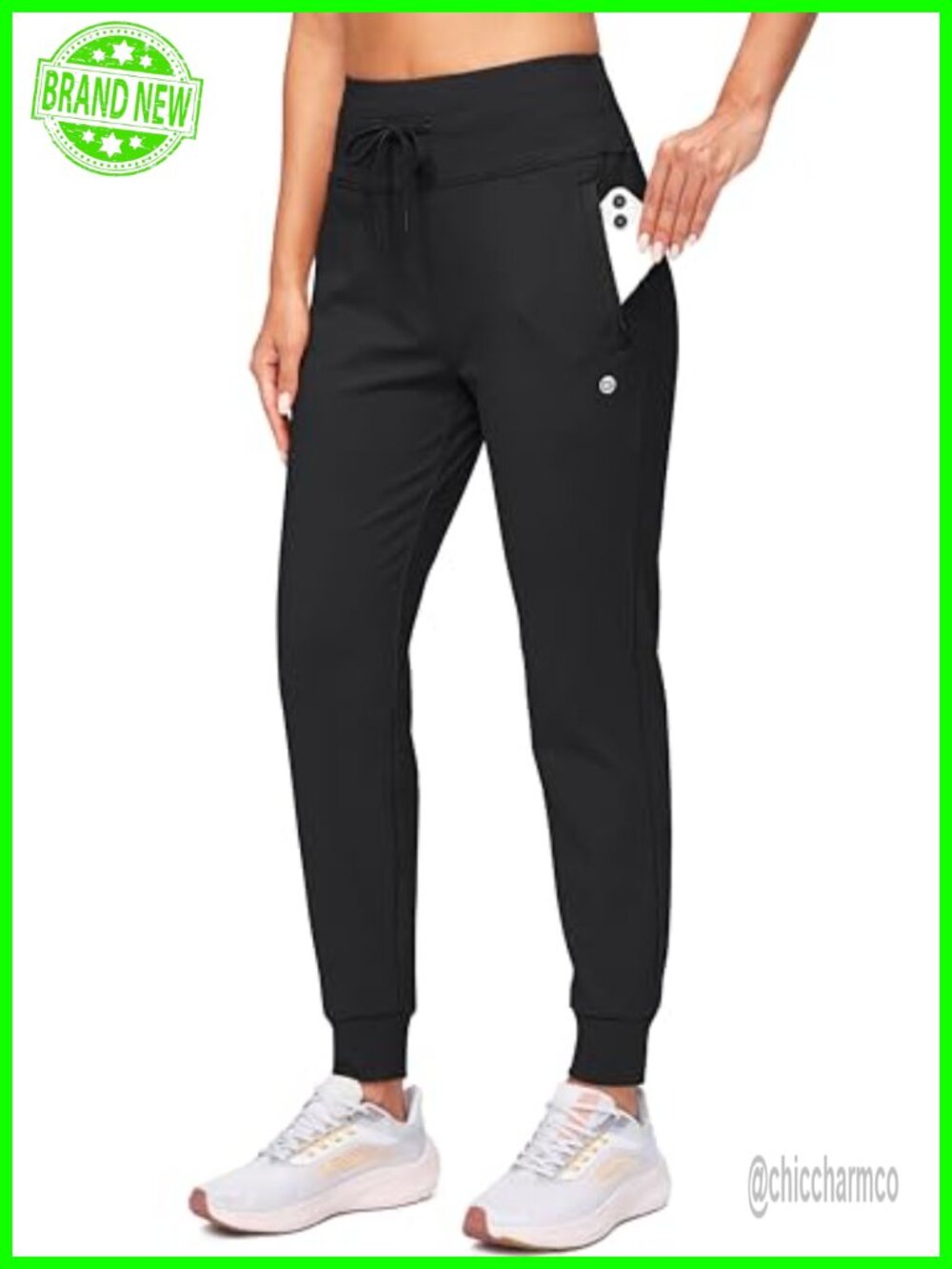 Fleece Lined Joggers Water Resistant Hiking Pants High Waist